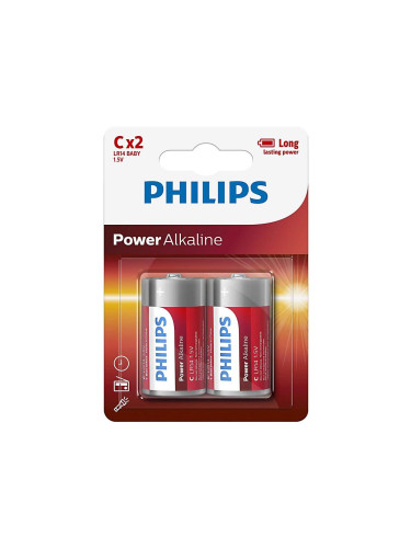 Philips LR14P2B/10 - 2 бр. Алкална батерия C POWER ALKALINE 1,5V 7200mAh