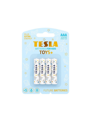 Tesla Batteries - 4 бр. Алкална батерия AAA TOYS+ 1,5V 1300 mAh