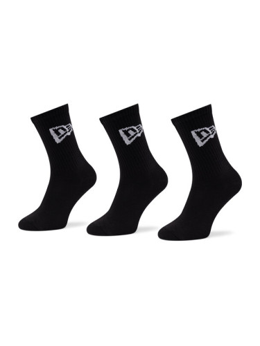 New Era Комплект 3 чифта дълги чорапи мъжки Flag Crew 13113643 Черен