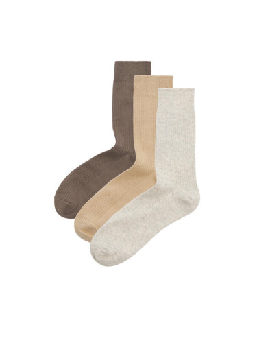 Jack&Jones Комплект 3 чифта дълги чорапи мъжки Jac 12239155 Кафяв