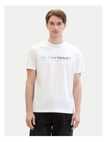 Tom Tailor Тишърт 1041855 Бял Regular Fit
