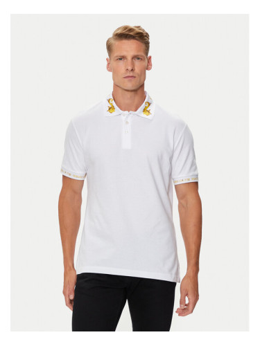 Versace Jeans Couture Тениска с яка и копчета 76GAGT00 Бял Regular Fit