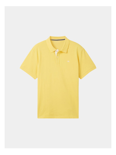 Tom Tailor Тениска с яка и копчета 1031006 Жълт Regular Fit