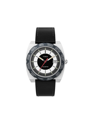 Timex Часовник World Time 1972 Reissue TW2V69500 Черен