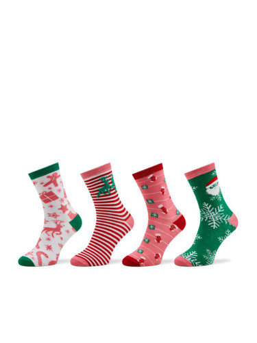 Vero Moda Комплект 4 чифта дълги чорапи дамски 10274060 Цветен