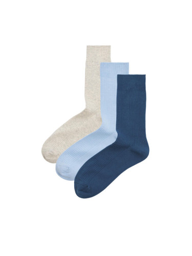 Jack&Jones Комплект 3 чифта дълги чорапи мъжки Jac 12239155 Тъмносин