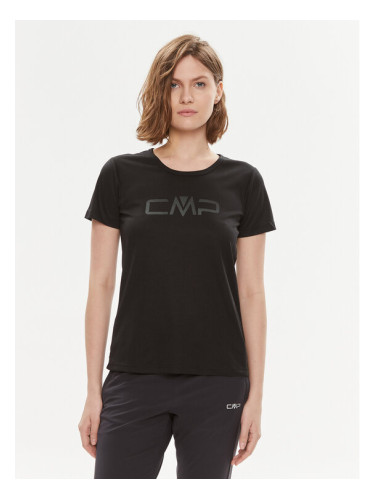 CMP Тениска от техническо трико 39T5676P Черен Regular Fit