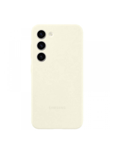 Оригинален кейс Samsung Silicone Cover, За Samsung Galaxy S23 Plus (S916B), Крем