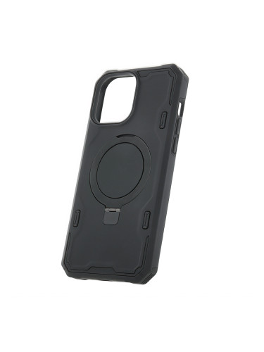 Силиконов твърд кейс bSmart Defender Mag Ring, За iPhone 15 Pro (6.1), Черен