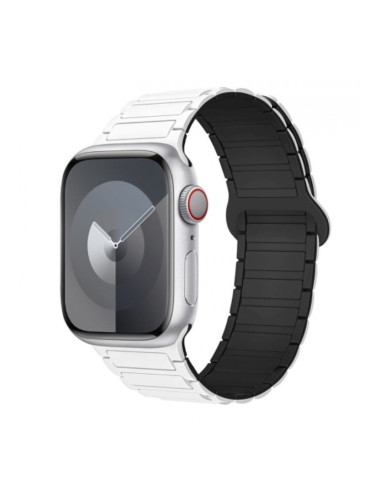 Силиконова каишка bSmart Ocean с магнитно закопчаване, за часовник Apple iWatch 42/44/45/46/49mm, Бяла