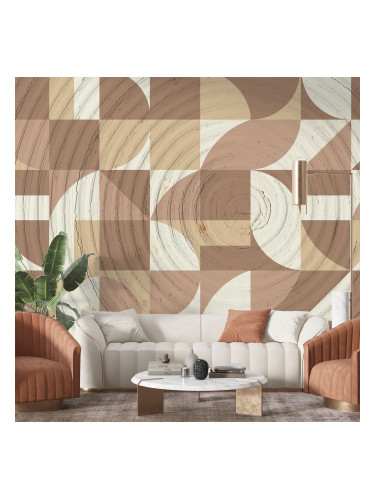 Фототапет - Пъзел от дърво