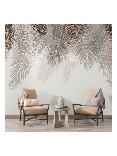 Фототапет Beige leaves 