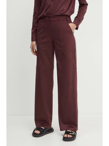 Панталон MAX&Co. в бордо със стандартна кройка, с висока талия 2416781012200