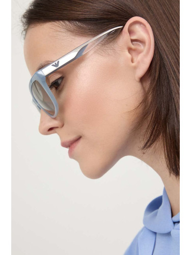 Слънчеви очила Emporio Armani в синьо
