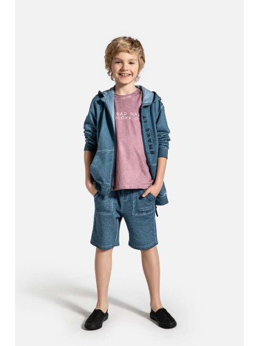 Детски памучен къс панталон Coccodrillo в синьо