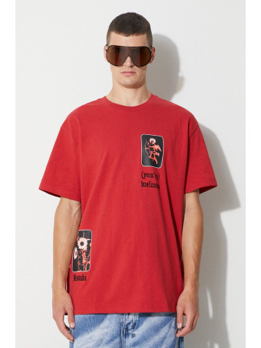 Памучна тениска KSUBI в червено с принт