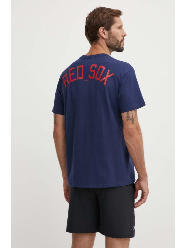 Памучна тениска Nike Boston Red Sox в тъмносиньо с принт