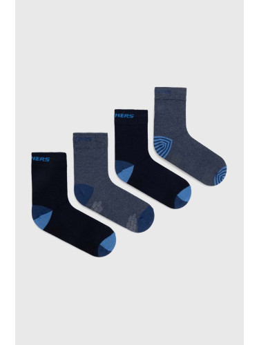 Детски чорапи Skechers MESH VENTILATION ORGANIC STRIPE (4 чифта) в тъмносиньо