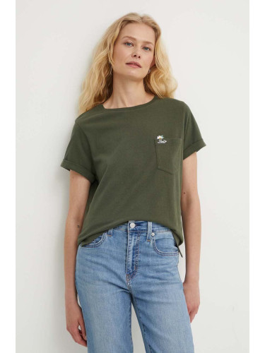 Памучна тениска Levi's в зелено