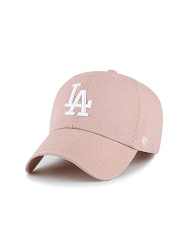 Шапка с козирка 47 brand MLB Los Angeles Dodgers в розово с апликация B-NLRGW12GWS-DV
