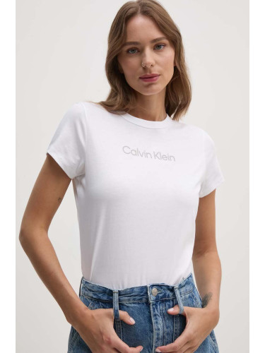 Памучна тениска Calvin Klein в бяло K20K207004