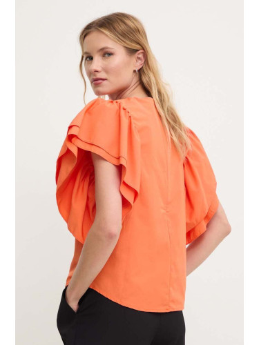 Памучна блуза Answear Lab дамска в оранжево с изчистен дизайн