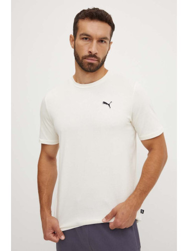 Памучна тениска Puma BETTER ESSENTIALS в бяло с изчистен дизайн 675977