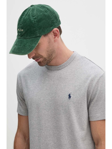 Памучна тениска Polo Ralph Lauren в сиво с изчистен дизайн