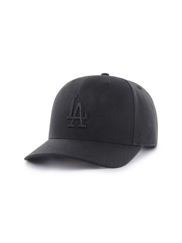 Шапка с козирка 47 brand MLB Los Angeles Dodgers в черно с апликация B-CLZOE12WBP-BKD