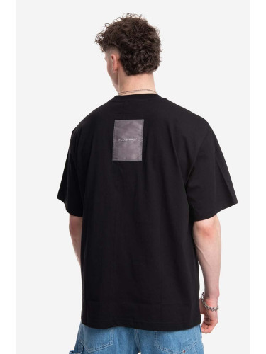 Памучна тениска A-COLD-WALL* Utilty T-shirt ACWMTS117 BLACK в черно с изчистен дизайн
