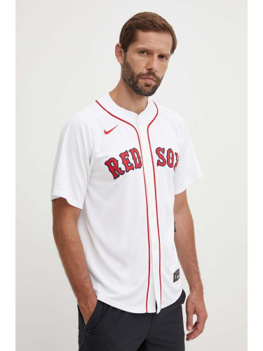 Тениска Nike MLB Boston Red Sox в бяло със стандартна кройка с права яка