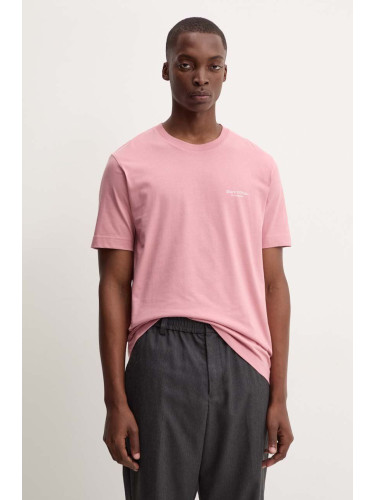 Памучна тениска Marc O'Polo в розово с принт 424201251546
