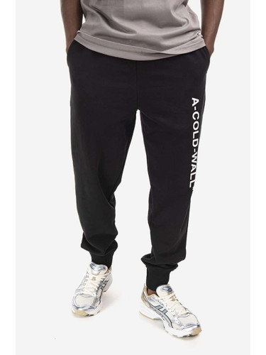 Памучен спортен панталон A-COLD-WALL* Essential Logo Sweatpants в черно с принт
