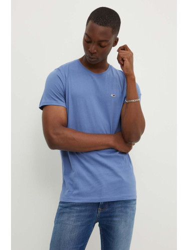 Памучна тениска Tommy Jeans (2 броя) в синьо с апликация