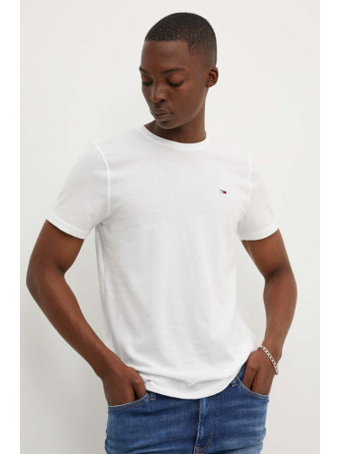 Памучна тениска Tommy Jeans (2 броя) в бяло с апликация