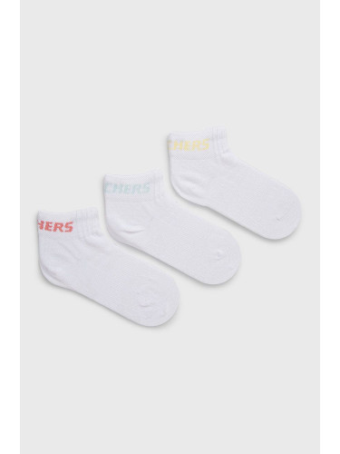 Детски чорапи Skechers (3 чифта) в бяло