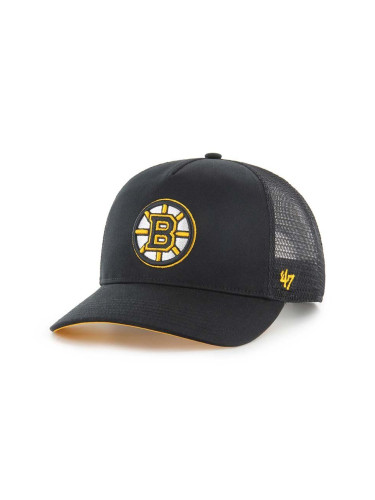 Шапка с козирка 47 brand NHL Boston Bruins в черно с апликация H-MSHTC01GWP-BKA