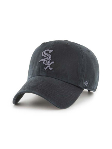 Памучна шапка с козирка 47 brand MLB Chicago White Sox в черно с апликация B-RGW06GWS-BKG