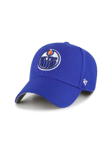 Шапка с козирка 47 brand NHL Edmonton Oilers в синьо с апликация H-MVP06WBV-RYF