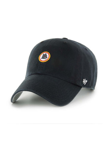 Памучна шапка с козирка 47 brand AS Roma в черно с апликация ITFL-BSRNR01GWS-BK