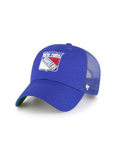 Шапка с козирка 47 brand NHL New York Rangers в синьо с апликация H-BRANS13CTP-RYB