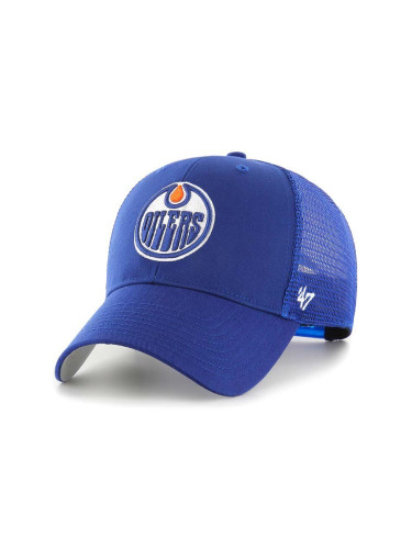 Шапка с козирка 47 brand NHL Edmonton Oilers в синьо с десен H-BRANS06CTP-RY