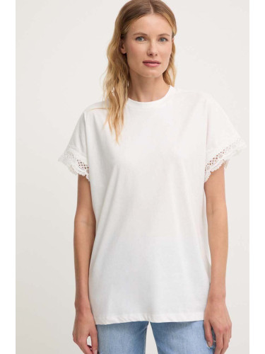 Памучна тениска Answear Lab в бяло