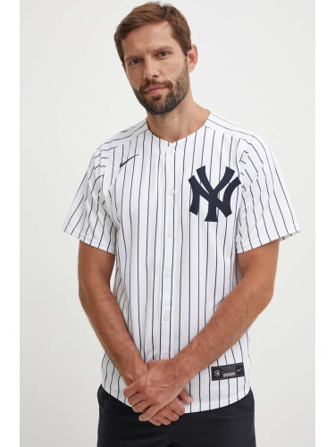 Тениска Nike MLB  New York Yankees в бяло със стандартна кройка с права яка