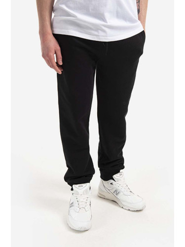 Памучен спортен панталон A.P.C. Jogging Item COEAS-H28072 BLACK в черно с изчистен дизайн