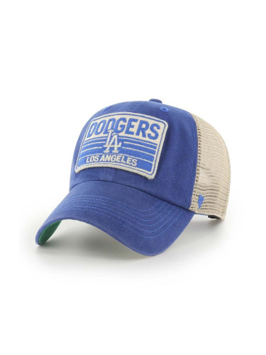 Шапка с козирка 47 brand MLB Los Angeles Dodgers в синьо с апликация B-FRSTK12BXP-JV