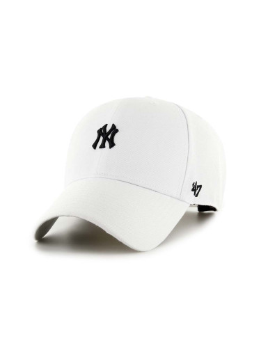 Шапка с козирка 47 brand MLB New York Yankees в бяло с апликация B-BRMPS17WBP-WHA