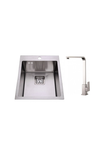 БЕЙС КОМПЛЕКТ КУХНЕНСКА МИВКА АЛПАКА 50/42/20h И СМЕСИТЕЛ 6/42 ТЕМПЛИКО