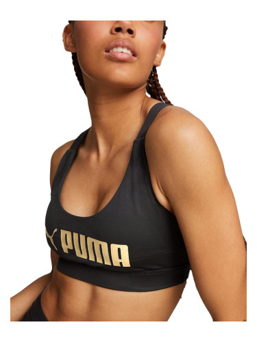 PUMA Fit Mid Impact Training Bra Black/Gold