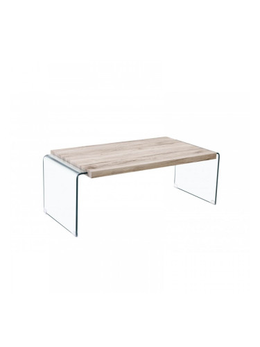 Холна маса Мебели Богдан модел 12-Monika BM, МДФ и стъкло, цвят: класически дъб, размери: 120/60/45 см